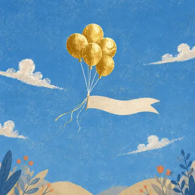 Gold Balloons for Retirement Celebration Sky
