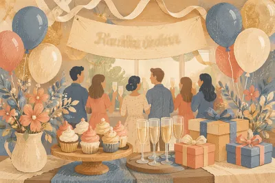 Elegant Retirement Celebration with Gold Balloons