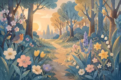Spring Equinox Meadow at Sunrise