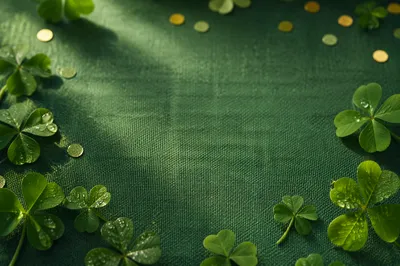 Shamrock Flat Lay on Emerald Green