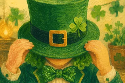 Festive Shamrock Green St Patricks Day Portrait