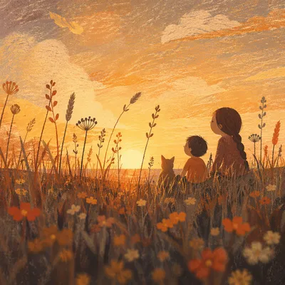 Golden Summer Solstice Sunset Field