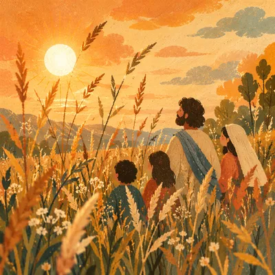 Golden Summer Solstice Meadow at Sunset