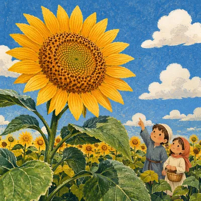 Bright Summer Sunflower Under Blue Sky