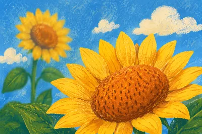 Golden Sunflower Under Bright Summer Sky