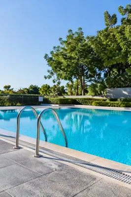 Quiet Outdoor Swimming Pool Summer Scene