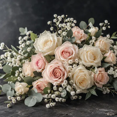Elegant White Rose Wedding Bouquet
