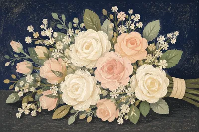 Elegant White Rose Wedding Bouquet Arrangement