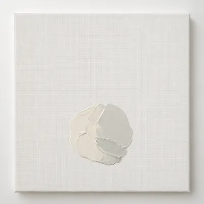 Minimal Abstract Paint Blob on White Canvas