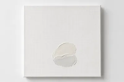 Minimal Abstract Paint Blob on White Canvas