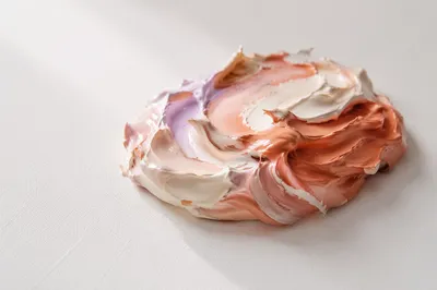 Minimal Abstract Paint Blob on White Canvas
