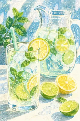 Sunlit Sparkling Lemon Water with Mint