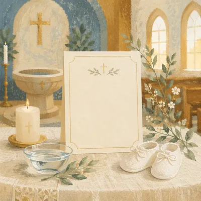 Elegant Baptism Announcement Church Celebration Scene