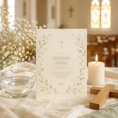 Baptism Celebration Announcement in Warm Church Setting