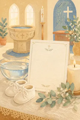 Elegant Baptism Announcement Table in Church