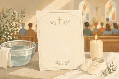 Elegant Baptism Announcement Church Celebration Scene