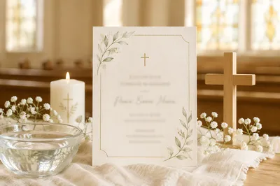 Elegant Baptism Celebration Church Announcement Design