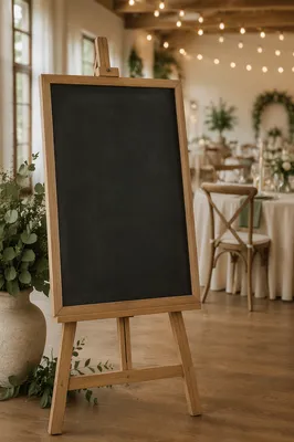 Blank Chalkboard Easel in Elegant Event Space