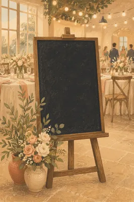 Blank Chalkboard Easel in Event Entrance
