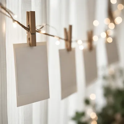 Blank Instant Frames With Fairy Lights