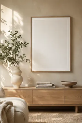 Minimal Blank Poster Frame Wall Mockup