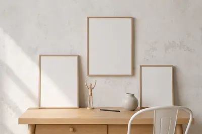 Minimal Blank Poster Frames Room Mockup