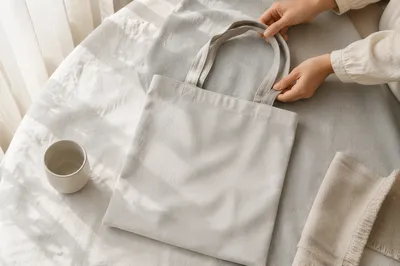 Blank Canvas Tote Bag Social Mockup