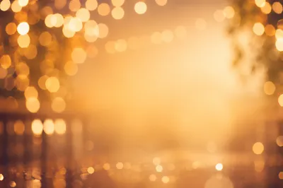 Warm Golden Bokeh Lights Background