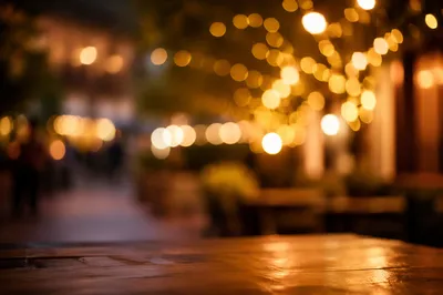 Warm Golden Bokeh Lights Background
