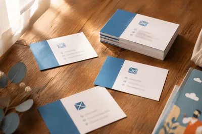 Minimal Wooden Business Card Brand Mockup