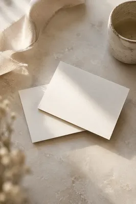 Minimal Business Card Mockup on Stone Surface