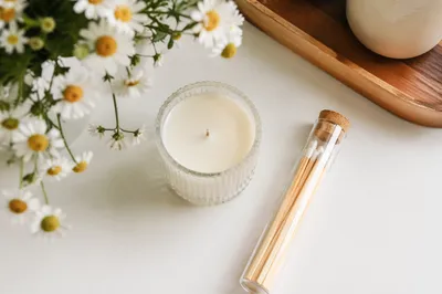 Minimal Candle Jar with Wooden Matches