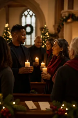 Candlelit Holiday Gathering in Historic Chapel
