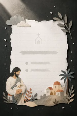 Minimal Church Announcement Paper Card Template