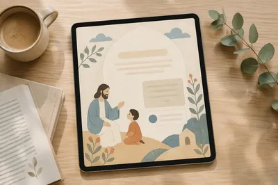 Minimal Church Announcement Tablet Mockup