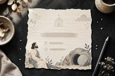 Minimal Church Announcement Paper Card Layout