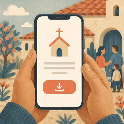 Church App Download Phone Promo Design
