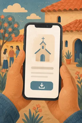 Church App Download Promo on Smartphone