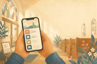 Church App Download Promo on Smartphone