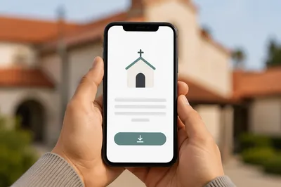Church App Download Promo on Smartphone
