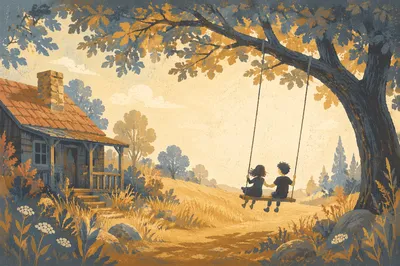 Summer Camp Registration Tree Swing Scene
