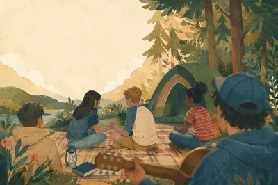 Summer Church Camp Registration Friendship Scene