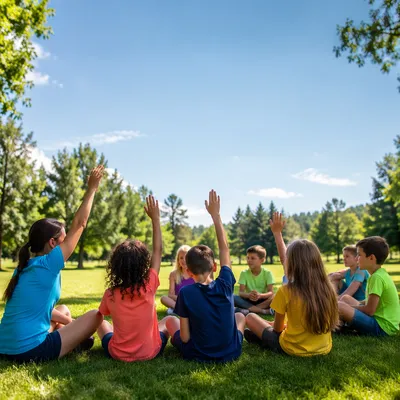 Summer Church Camp Registration Circle Scene