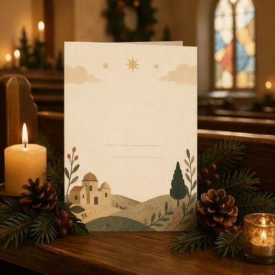 Christmas Church Service Invitation Card Backdrop