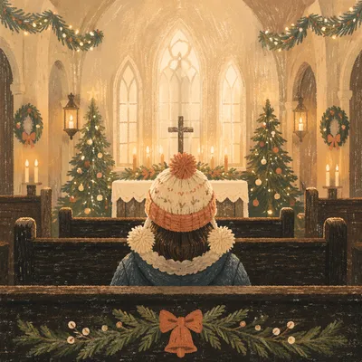 Peaceful Christmas Church Service Invitation Design