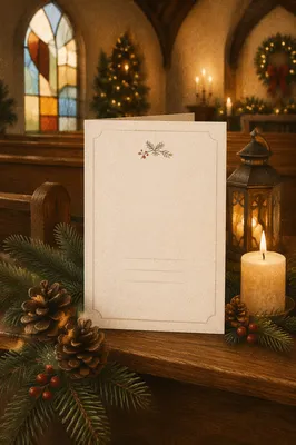 Christmas Church Service Invitation on Pew