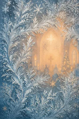 Frosted Christmas Church Invitation Background