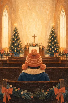 Peaceful Christmas Church Service Invitation Background