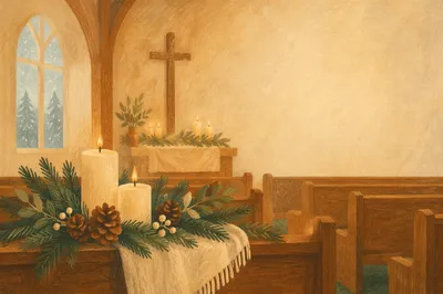 Warm Christmas Church Service Invitation Background