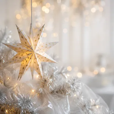 Elegant Christmas Service Invitation Star Background